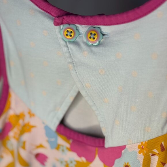 Matilda Jane pink and blue Floral Ruffle Tunic Girls 4 Bright & Playful Colors - Picture 7 of 8